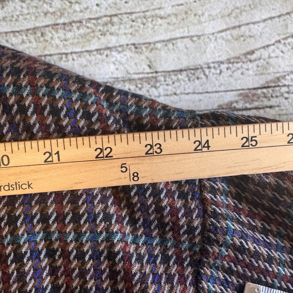 Vintage Houndstooth Tweed Jacket Women's Medium Draped Shawl Collar Open Front - Picture 16 of 16